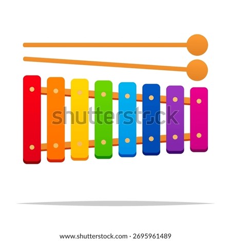 Cartoon xylophone vector isolated illustration