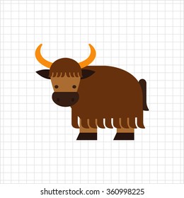 Cartoon yak icon
