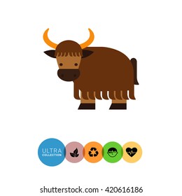 Cartoon yak icon