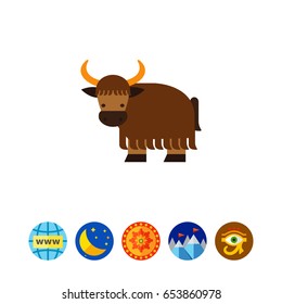 Cartoon yak icon