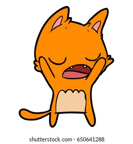 cartoon yawning cat