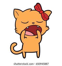 gatito de bostezo