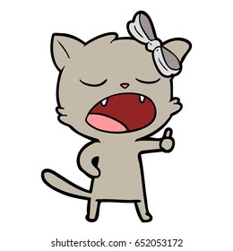 desenho animado bocejando gato