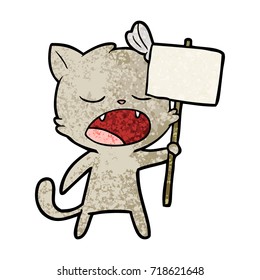 cartoon yawning cat