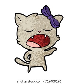 Cartoon-Gähnen-Katze