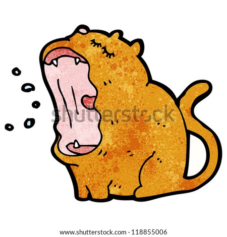cartoon yawning cat