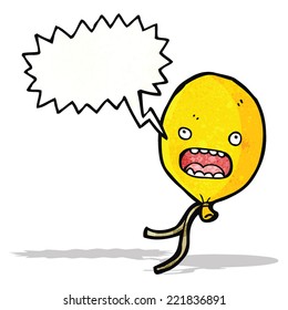 balão amarelo de desenho animado