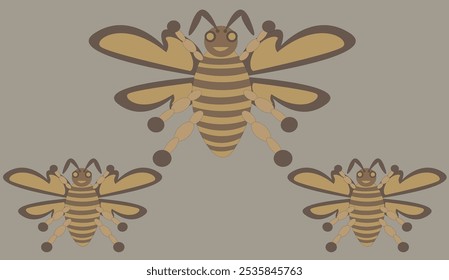 cartoon yellow bee.  image of a big bee.
