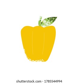 Cartoon yellow bell pepper. Vector hand drawn illustration.