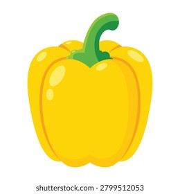 Cartoon Yellow Bell Pepper Vegetable Icon