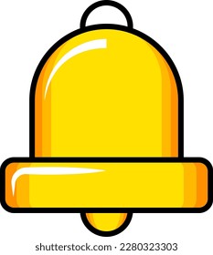 Cartoon yellow bell vector icon 