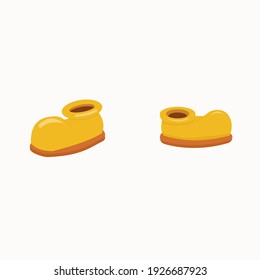 Cartoon yellow big toe boots with orange soles