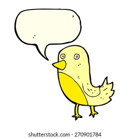 cartoon yellow bird with speech bubble