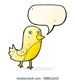 cartoon yellow bird with speech bubble