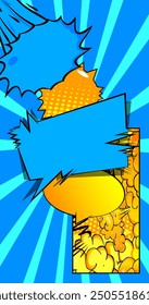 Cartoon Yellow and Blue background, comic book backdrop. Retro vector comics pop art design.