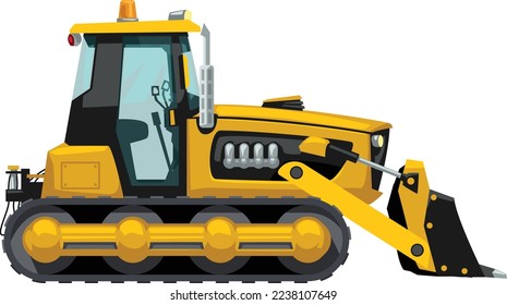 un vector bulldozer amarillo de dibujos animados