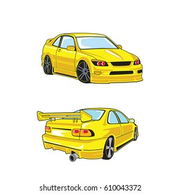 Cartoon Yellow Car Vector