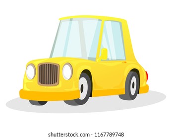 Cartoon yellow car vector illustration