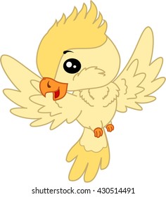 Cartoon yellow cockatoo.