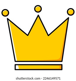 Cartoon yellow crown. Vector illustration