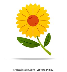 Vector de flores amarillas de dibujos animados ilustración aislada