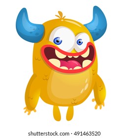 Cartoon yellow monster. Vector illustration