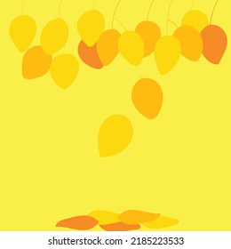 Cartoon-Gelb und orangefarbenes Blattwerk