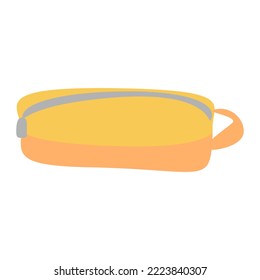 Caricatura de lápiz amarillo. Papelería de diseño plano. Aislado sobre fondo blanco, vector EPS10