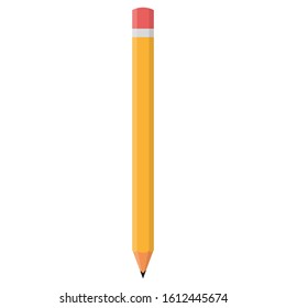 Cartoon Yellow Pencil Sharpened Red Rubber Stock Vector (Royalty Free ...