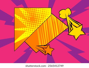 Cartoon Yellow and purple background, comic book backdrop. Retro vector comics pop art design.