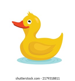 Cartoon Of Yellow Rubber Duck Vector Illustration