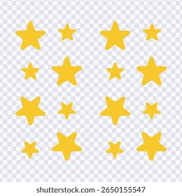 Cartoon yellow stars flat elements vector illustration
