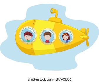 Cartoon yellow submarine