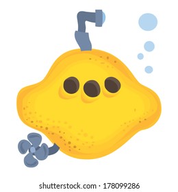 cartoon yellow submarine vector