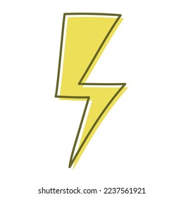 Cartoon yellow thunderbolt vector icon