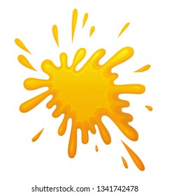 Cartoon yellow volume blot. Base for sticker comic bubble speech or other kind of design. Decorative vector color spot 