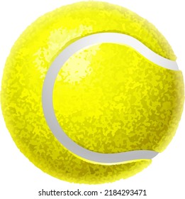 A cartoon yellow and white tennis ball sports icon