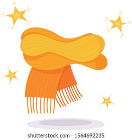 Ilustración vectorial de caricatura amarilla de invierno. Temporada de invierno. Estilo de belleza. Conjunto de dibujos animados. Ilustración del saludo. Concepto de compras de invierno.