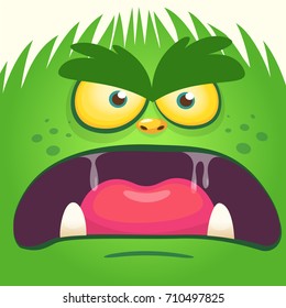 Cartoon yeti bigfoot face. Vector illustration of sasquatch avatar