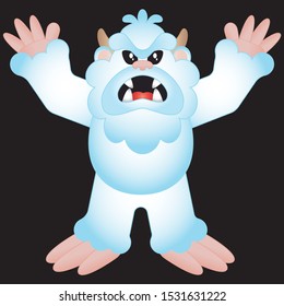 Cartoon Yeti Monster Vector Illustration