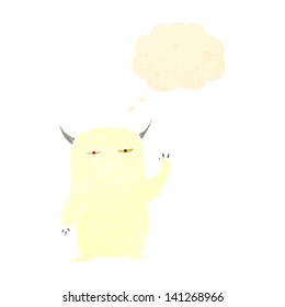 cartoon yeti monster waving