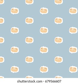 Cartoon yeti seamless pattern. Vector illustration.