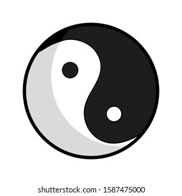 Cartoon Yin Yang Icon Vector