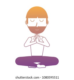 cartoon yogi man icon