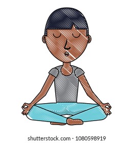 cartoon yogi man icon