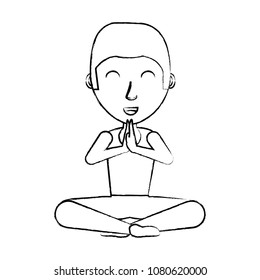cartoon yogi man icon