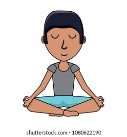 cartoon yogi man icon