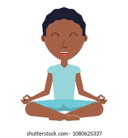 cartoon yogi man icon