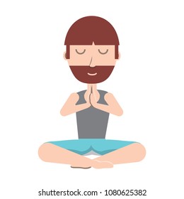 cartoon yogi man icon