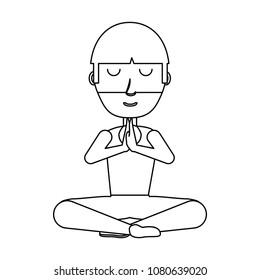cartoon yogi man icon